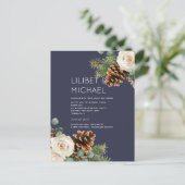 BUDGET Winter Wedding Eukalyptus Grüne Rose Postkarte (Stehend Vorderseite)