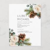 BUDGET Winter Wedding Eukalyptus Grüne Rose Postkarte (Vorderseite)