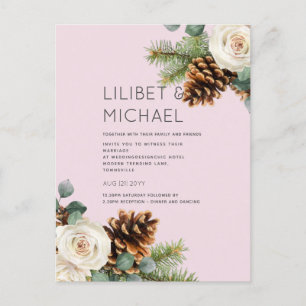 BUDGET Winter Wedding Eukalyptus Grüne Rose Postkarte