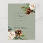 BUDGET Winter Wedding Eukalyptus Grüne Rose Postkarte (Vorderseite)