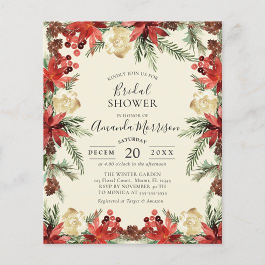 Budget Winter Wedding Weihnachten Brautparty (Vorderseite)