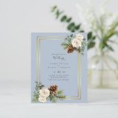 BUDGET Winter Wedding White Roses Gold Dusty Blue (Stehend Vorderseite)