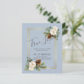 BUDGET Winter Wedding White Roses Gold Dusty Blue (Stehend Vorderseite)