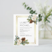 BUDGET Winter Wedding White Roses Gold Dusty Blue (Stehend Vorderseite)