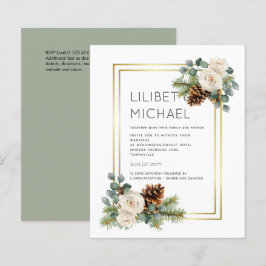 BUDGET Winter Wedding White Roses Gold Dusty Blue