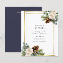 BUDGET Winter Wedding White Roses Gold Dusty Blue