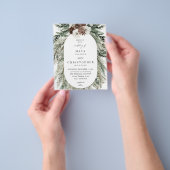 Budget Winter White Floral & Pine 2 Hochzeit Flyer (Gruppe)