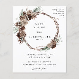 Budget Winter White Floral & Pine Hochzeitskranz Flyer