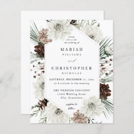 Budget Winter White Floral & Pine Wedding