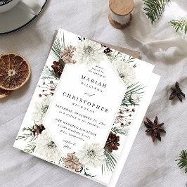 Budget Winter White Floral & Pine XMas or Holiday