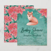 Budget Winter Woodland Fox Floral Baby Dusche (Vorne/Hinten)