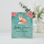 Budget Winter Woodland Fox Floral Baby Dusche (Stehend Vorderseite)