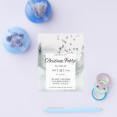 Budget Winterbaum rustikale Weihnachtsfeier Flyer (Einzeln)