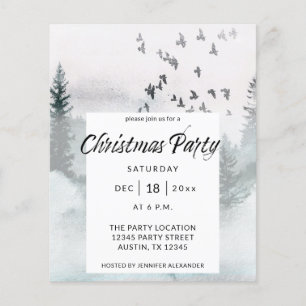 Budget Winterbaum rustikale Weihnachtsfeier Flyer