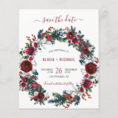BUDGET Winterblumenwasser Hochzeit rett Datum Flyer (Vorne)