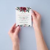 Budget Winterrote Blume Feiertag Einladung Flyer (Gruppe)