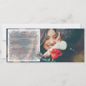 Budget Winterschneeflocken Overlay 2 Foto Hochzeit Einladung (Rückseite)