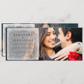 Budget Winterschneeflocken Overlay 2 Foto Hochzeit Einladung (Vorne/Hinten)