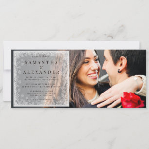 Budget Winterschneeflocken Overlay 2 Foto Hochzeit Einladung