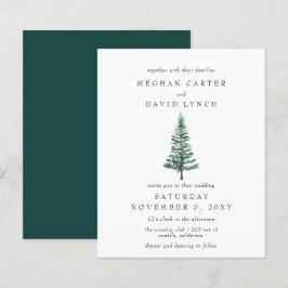 Budget Winterwald Pine Hochzeitseinladung