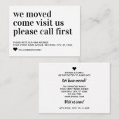 Budget Wir bewegen kommen Besuch Anruf erste Karte (Vorne/Hinten)