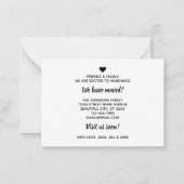 Budget Wir bewegen kommen Besuch Anruf erste Karte (Rückseite)