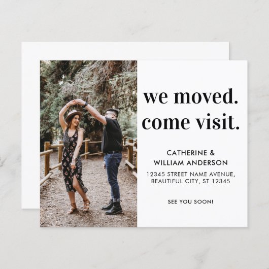 Budget Wir bewegen kommen Besuch Foto Umzugskarte (Vorne/Hinten)