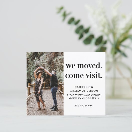 Budget Wir bewegen kommen Besuch Foto Umzugskarte (Stehend Vorderseite)