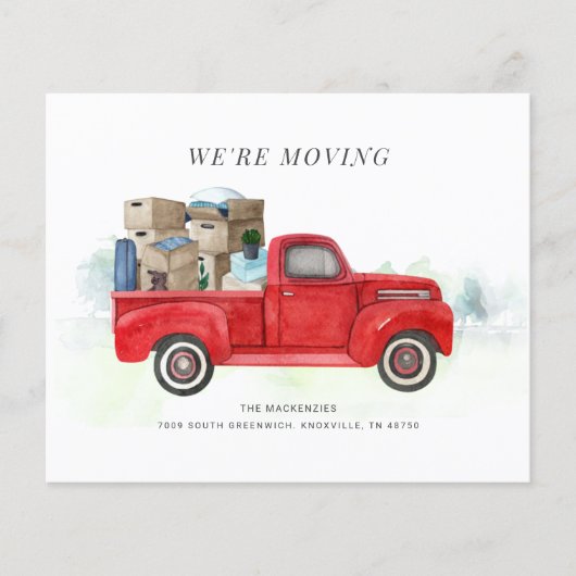 Budget Wir bewegen Red Truck Änderung der Adresse (Vorderseite)