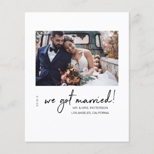 Budget Wir Got Verheiratet Mod Wedding Ankündigung Flyer (Vorne)