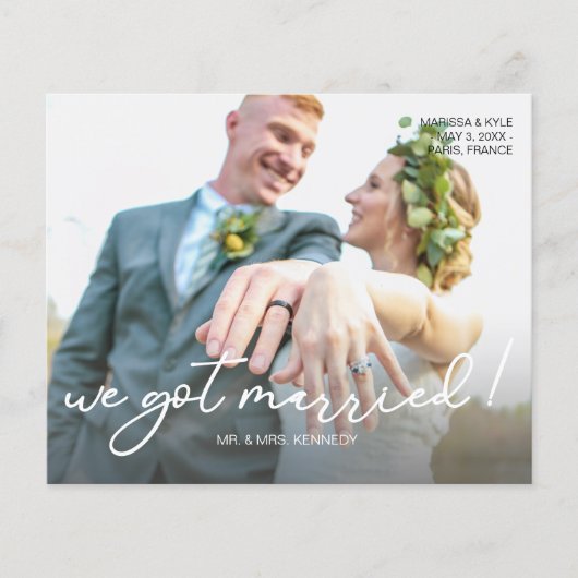 Budget Wir Got Verheiratet S Foto Hochzeitsankündi Flyer (Vorne)