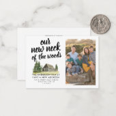 Budget Wir haben das neue Neck Woods Foto verschob Mitteilungskarte (Vorderseite/Rückseite Beispiel)
