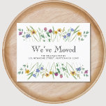 Budget Wir haben die Blumenausweiskarte verschoben<br><div class="desc">Diese preisgünstige Anzeigenkarte ist mit zarten Aquarellfarben und in Pastelltönen gestaltetem Blattwerk dekoriert. Einfach anpassbar. Ändern Sie mithilfe des Entwurfstools die Textgröße,  den Stil oder die Farbe. Wenn wir unsere Kunstwerke erstellen,  werden Sie dieses exakte Bild von anderen Designern nicht finden. Original Wasserfarbe © Michele Davies.</div>