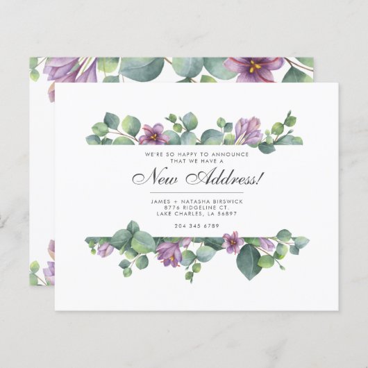 Budget Wir haben die Eukalyptus Floral Moving Card (Vorne/Hinten)