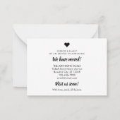 Budget Wir haben die neue Adresskarte für das Foto Mitteilungskarte (Rückseite)