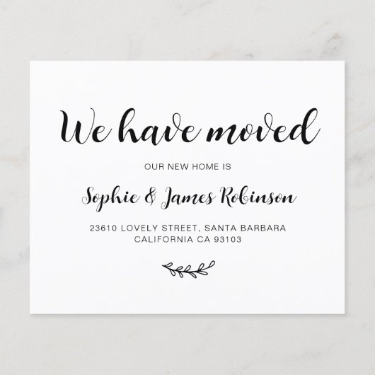 Budget Wir haben die neue Zuhause Moving Ankündigu (Vorderseite)