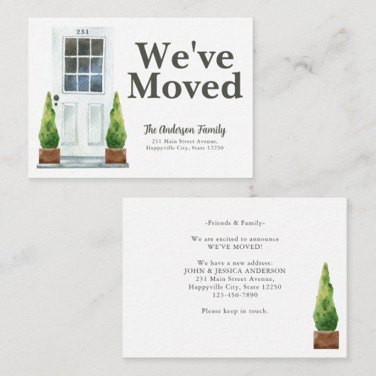 Budget Wir haben die Pflanze an der weißen Tür ver Mitteilungskarte (Vorne/Hinten)