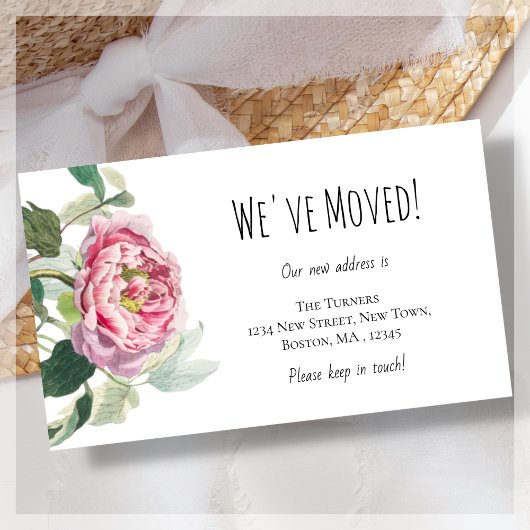 Budget Wir haben die Rosa Rose Announcement Card v Mitteilungskarte