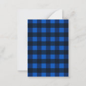 Budget Wir haben Foto Blue Kariert Holiday Moving Mitteilungskarte (Rückseite)