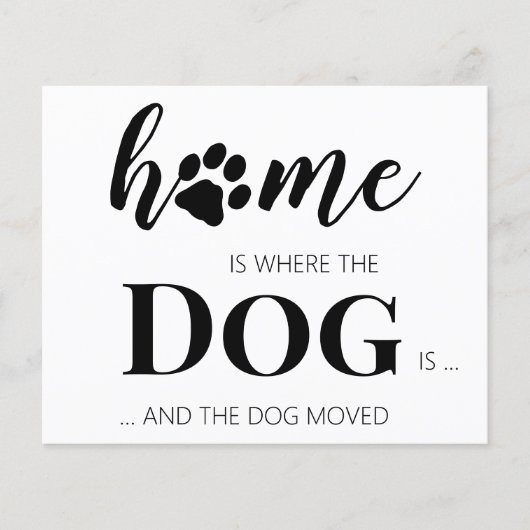 Budget Wir haben Hunde verschoben Ankündigung (Vorderseite)