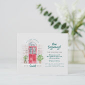 Budget Wir haben neue Adresse Red Watercolor Door  (Stehend Vorderseite)