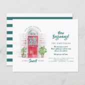 Budget Wir haben neue Adresse Red Watercolor Door  (Vorne/Hinten)