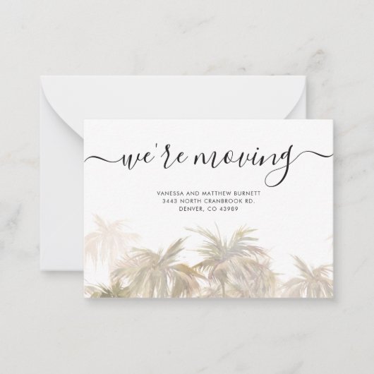 Budget Wir haben Palm Trees umgezogen, um den Wand Mitteilungskarte (Vorderseite)