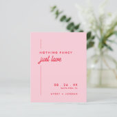 Budget Wir haben Retro Elopement Hochzeit einladen (Stehend Vorderseite)