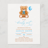 BUDGET Wir können frühzeitig auf Baby Boy Dusche w Flyer (Vorne)