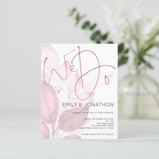 Budget Wir machen Dusty Rose Foliage Hochzeit Einl (Stehend Vorderseite)
