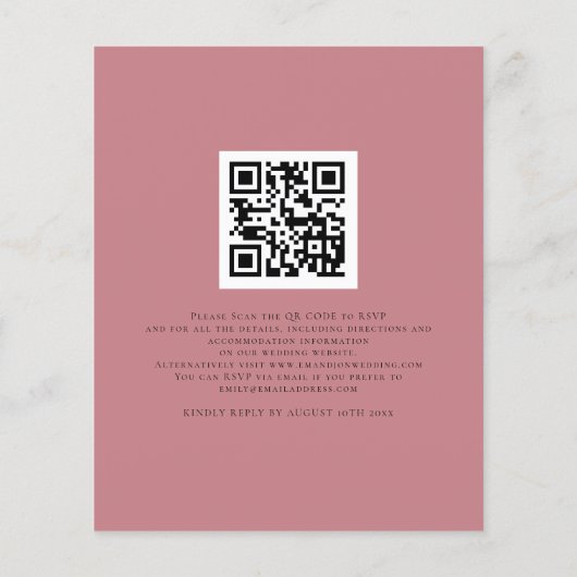 Budget Wir machen Dusty Rose QR Code Hochzeit Einl (Rückseite)