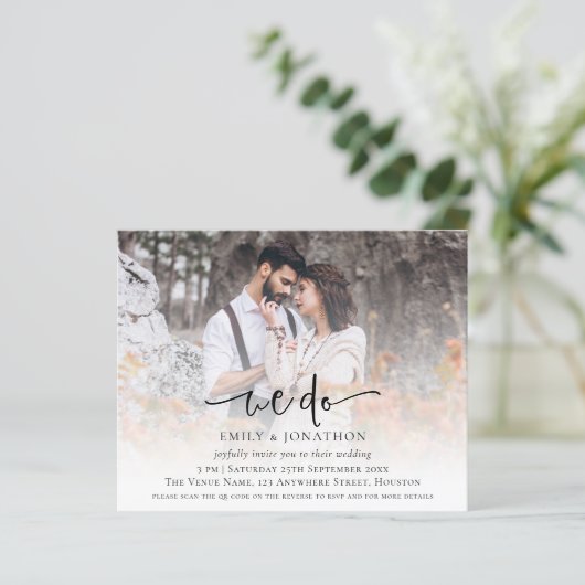 Budget Wir machen Foto Overlay QR Code Hochzeit Ei (Stehend Vorderseite)