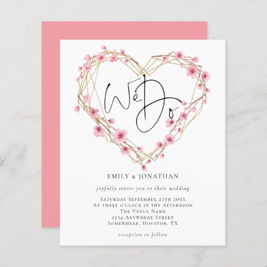 Budget Wir machen Sakura Herz Rahmen Hochzeit Einl (Vorne/Hinten)