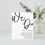 Budget Wir schreiben Schwarz & Weiß Hochzeit (Stehend Vorderseite)